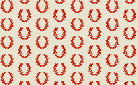 Simple Coral Wreath - Sunset Orange fabric by karen_robertson on Spoonflower - custom fabric