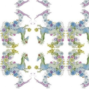 Pearls and swirls Dragon mirror repeat