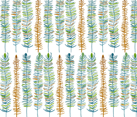 Feathers In a Row fabric by mossy_lane_studio on Spoonflower - custom fabric