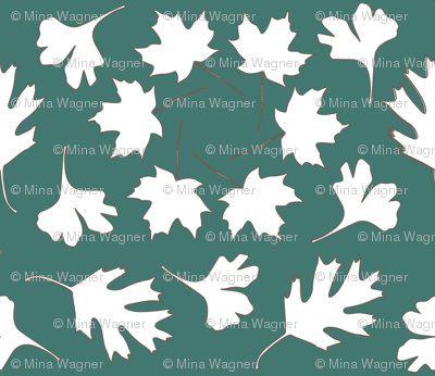 Hexagonal Pattern Leaves_ minagreen-white