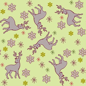 Reindeer and Snowflakes