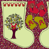 Partridge in a Pear Tree - Christmas Stocking