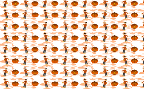 Scarecrows and pumpkins fabric by sewbiznes on Spoonflower - custom fabric