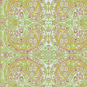 paisley green-honey-red