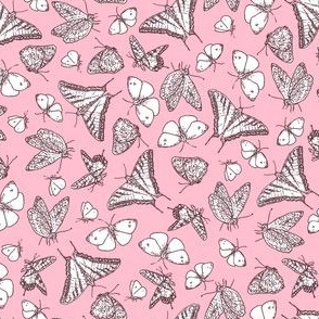 My Garden Toile Butterflies Ditsy Rose Pink ©2011 by Jane Walker