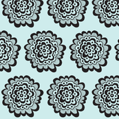 Flor - Black on Blue