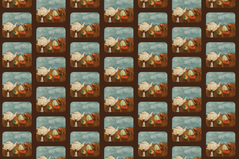 Autumn Table  espresso fabric by painter13 on Spoonflower - custom fabric