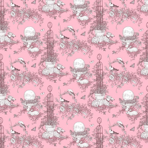 My Garden Toile Main Small Rose Pink ©2011 by Jane Walker