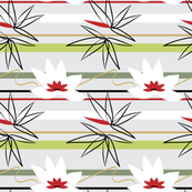 Hawaii holiday lotus stripes-with light green