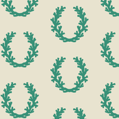Simple Coral Wreath - Sealeaf Green