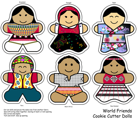 Cookie Cutter Dolls fabric by evenspor on Spoonflower - custom fabric