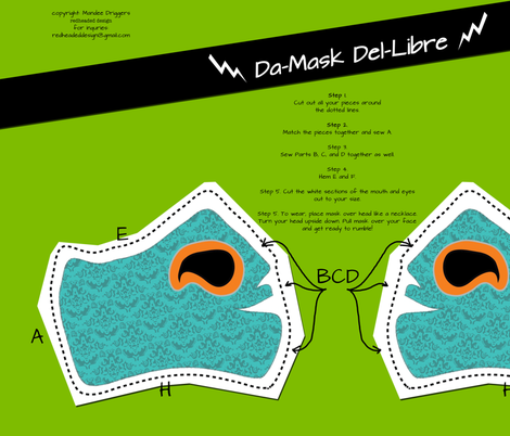 Da Mask Del Libre fabric by mandeedriggz on Spoonflower - custom fabric