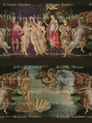 Botticelli Birth of Venus and Primavera Large Horizontal With Stripe