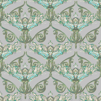 Nouveau teal and taupe