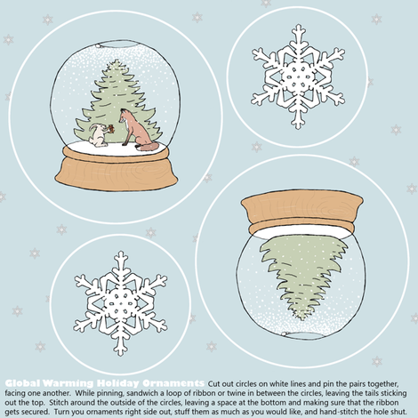 global warming ornament set fabric by doodleandhoob on Spoonflower - custom fabric