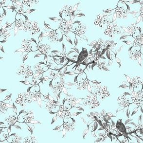 Blue vintage birds