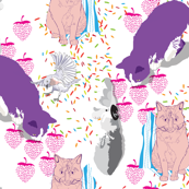 Neon Cats & Feathered Friends