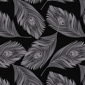 Feathered - silver and black
