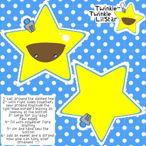 Twinkle-Twinkle Lil'Star ornament fabric by majobv on Spoonflower - custom fabric
