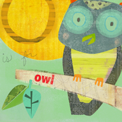 Owl Alphabet Fabric Panel