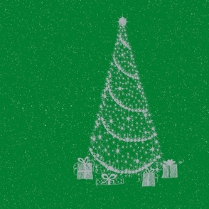 xmas tree fat Q green