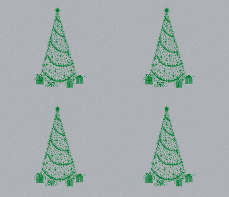xmas tree fat Q silver tinsel fabric by paragonstudios on Spoonflower - custom fabric
