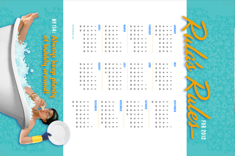 Rula's Rules #114 calendar towel fabric by monmeehan on Spoonflower - custom fabric