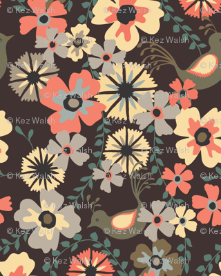 Floral and Bird