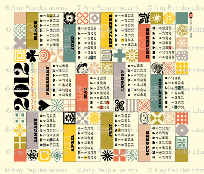 2012 Tea Towel Calendar (Original Colorway)