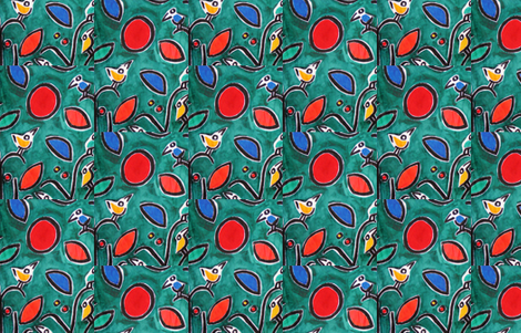 PICT0181_Sea of Birds in a Garden fabric by josephinefletcher on Spoonflower - custom fabric