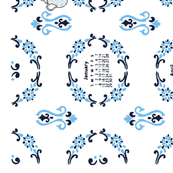 2012 Delightful Delft Floral Tea for Two Tea Towel Calendar