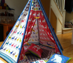Cut & Sew Woodland Kids Play Teepee Tent: CLICK HERE FOR PROJECT IMAGES