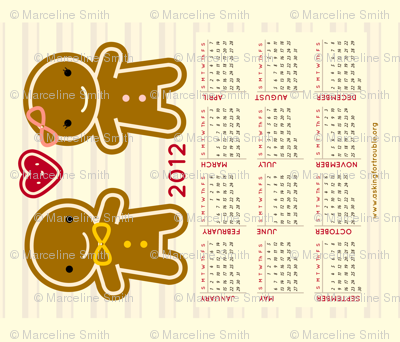 Cookie Cute 2012 Calendar (Sized for Quilting Cotton)