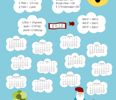Happy Gnome 2012 Tea Towel Wall Calendar