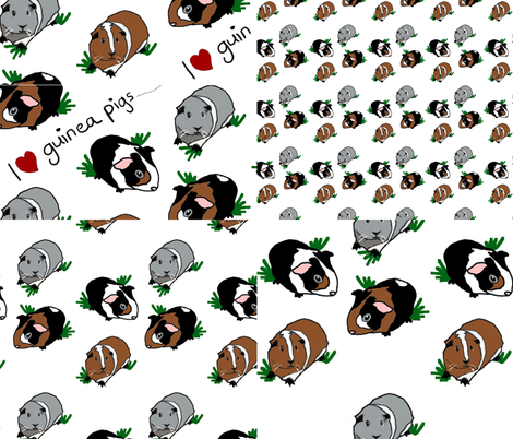 4 in 1 Guinea Pigs fabric by upcyclepatch on Spoonflower - custom fabric