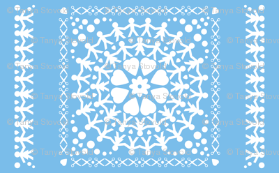 Blue Paper Chain Dolls Quilt