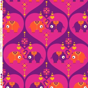 Elephants in Love Purple