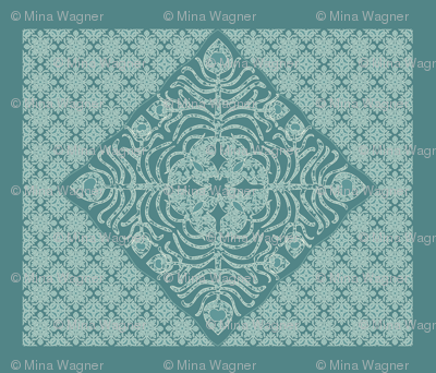 Peacock Feather & Butterfly Hawaiian Quilt-4 minagreen & bluegreens