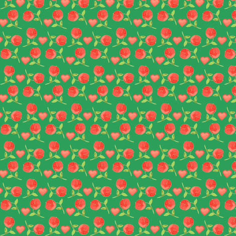 roses verd fabric by nekanen_designs on Spoonflower - custom fabric