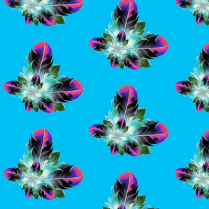 FeathersBrightBlue