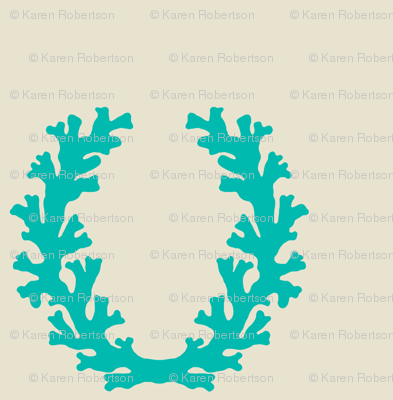 Intricate Coral Wreath - Ocean Aqua
