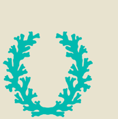 Intricate Coral Wreath - Ocean Aqua