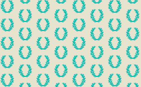 Intricate Coral Wreath - Ocean Aqua fabric by karen_robertson on Spoonflower - custom fabric