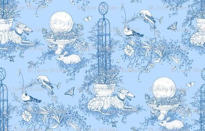 My Garden Toile Main Large Blue ©2011 by Jane Walker