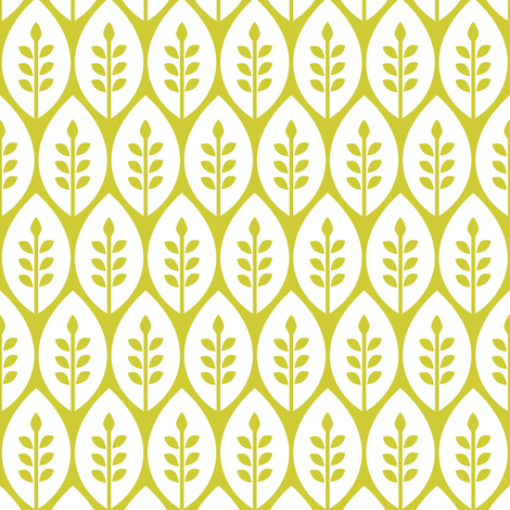 Flower Garden - White Leaf fabric by ttoz on Spoonflower - custom fabric