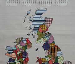 UK & Ireland Counties 2013 Calendar Tea Towel