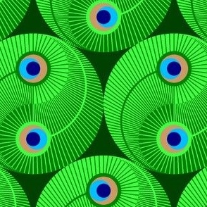 yinyang feathers - green