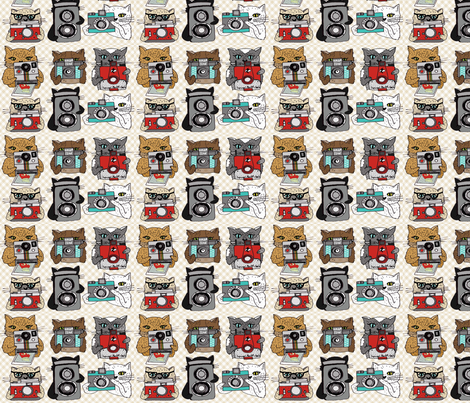 Cats with Cameras fabric by papersparrow on Spoonflower - custom fabric