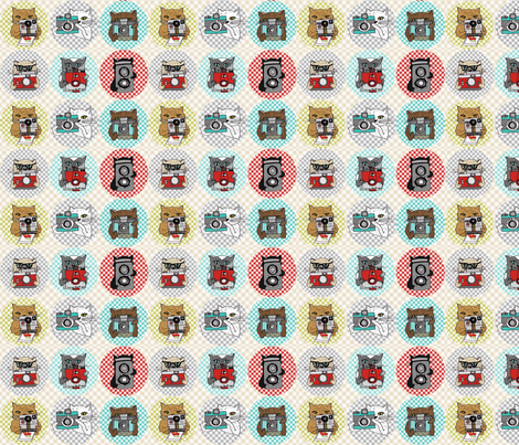 Cats with Cameras - Spots fabric by papersparrow on Spoonflower - custom fabric