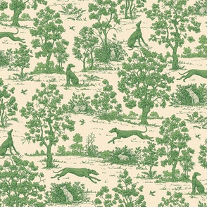 Green Light Antique Greyhound Toile ©2012 by Jane Walker